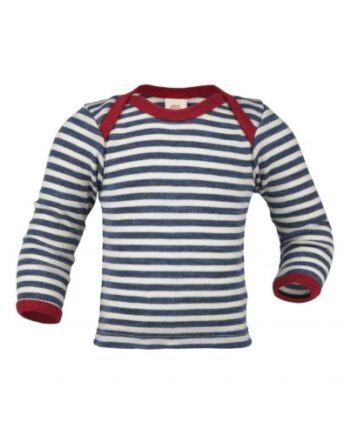 Bluse   100  Uld 74 80 Blue Red Melange