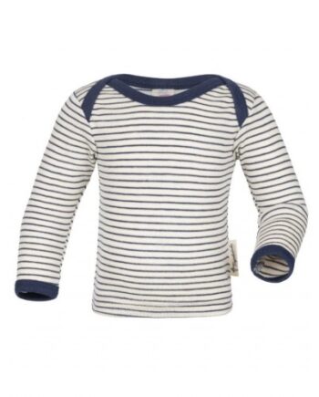 Bluse   Uld Silke 86 92 Nature Navy-blue