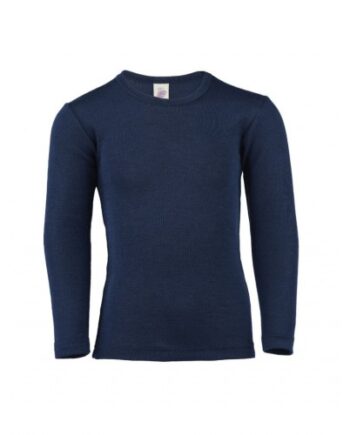 Bluse   Uld Silke 104 Navy-blue