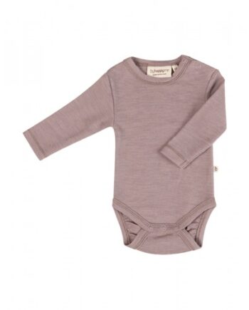 Body Med Lang ærme Og Rund Hals   100  økologisk Merino Uld Til Baby 56 Lavender