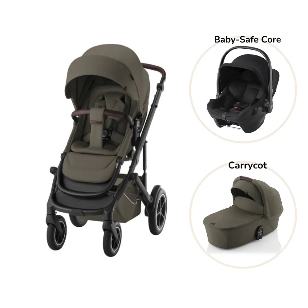 Smile 5z Lux Inkl  Liggedel Og Baby-safe Core Autostol Urban Olive Space Black