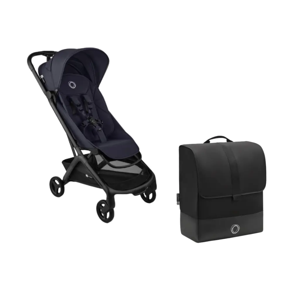 Bugaboo Butterfly   Complete Inkl  Transporttaske Black Deep Indigo