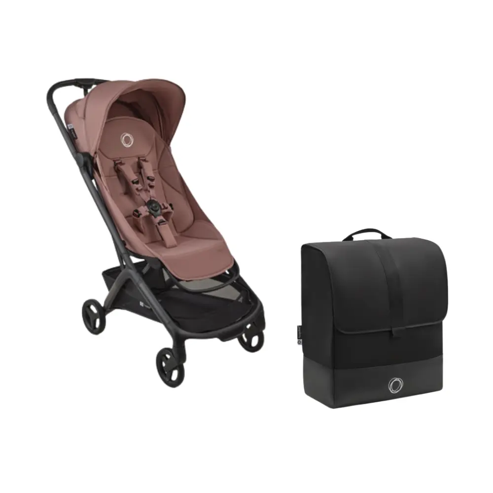 Bugaboo Butterfly   Klapvogn Inkl  Transporttaske Black Dusty Pink