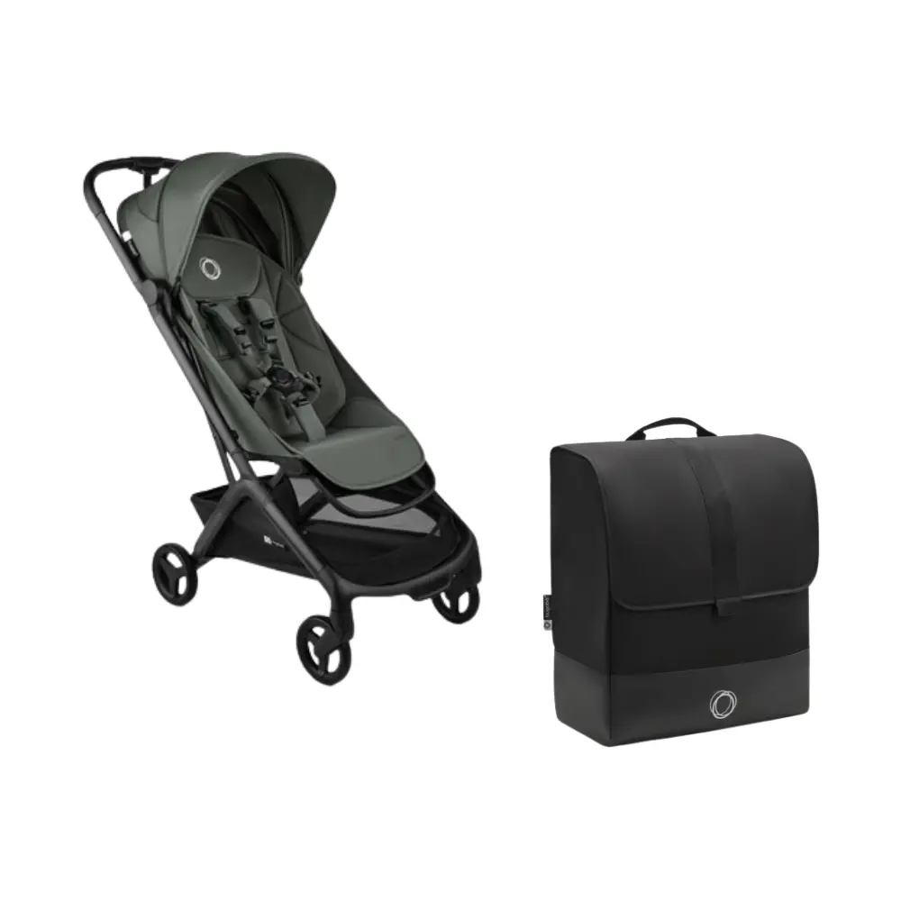 Bugaboo Butterfly   Complete Inkl  Transporttaske Black Forest Green