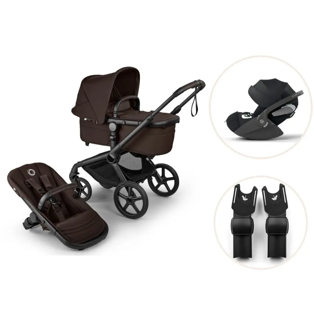 Bugaboo Fox   Renew Kombivogn Inkl  Cloud   Autostol Og Adapter Cocoa Brown Black