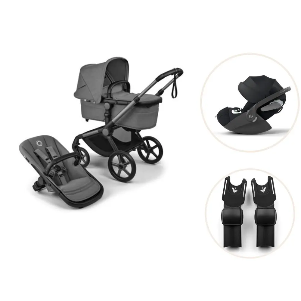 Bugaboo Fox   Renew Kombivogn Inkl  Cloud   Autostol Og Adapter Moon Grey Graphite