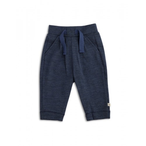 Bukser Med Snor   Taljen   100  Merino Uld Til Baby Navy Melange 62