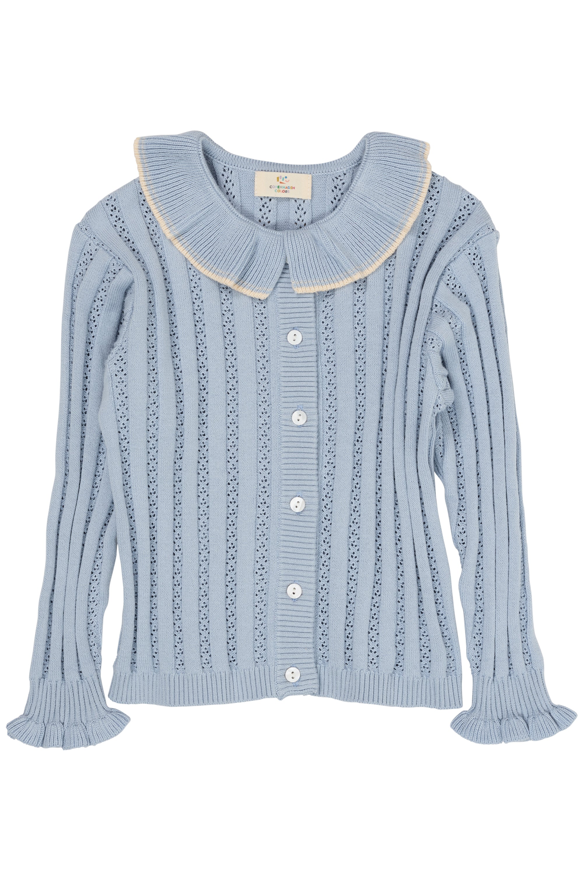 Copenhagen Colors Strik Cardigan Dusty Blue 80 Cm