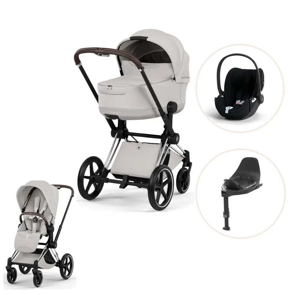 Cybex Priam Style Kombivogn Inkl  Cloud   Plus Og Base   City Grey Chrome Brown