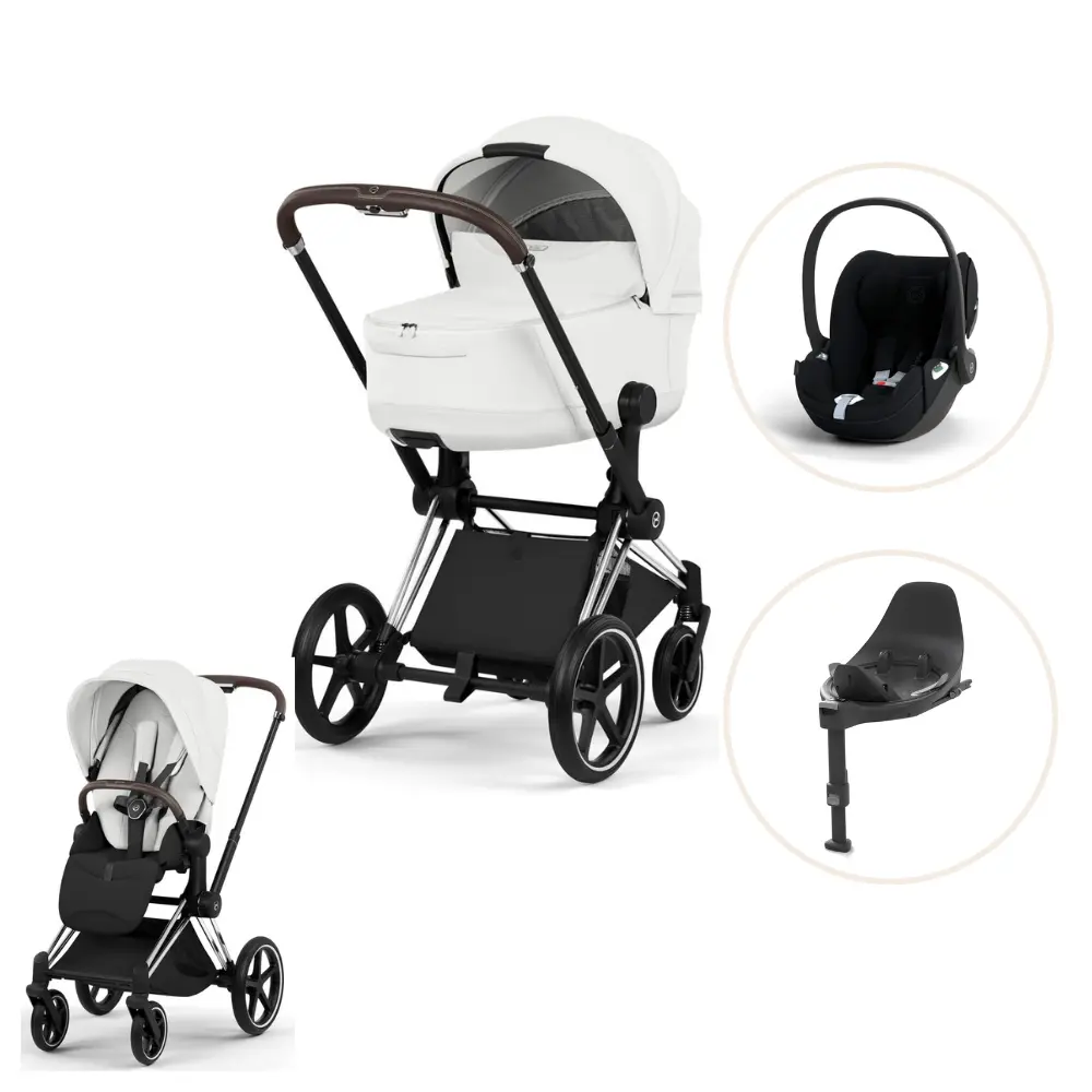 Cybex Priam Style Kombivogn Inkl  Cloud   Plus Og Base   Off White Chrome Brown