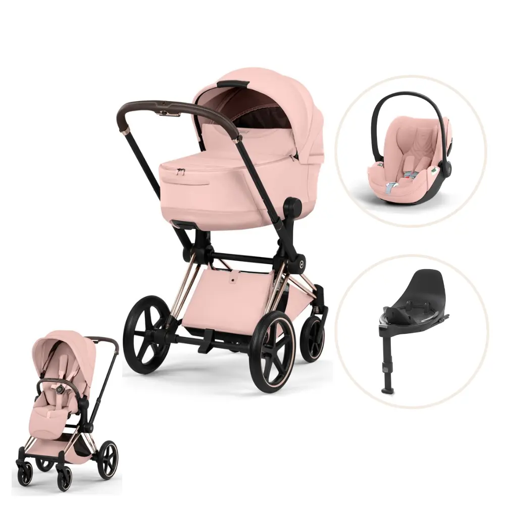 Cybex Priam Style Kombivogn Inkl  Cloud   Plus Og Base   Peach Pink Rosegold