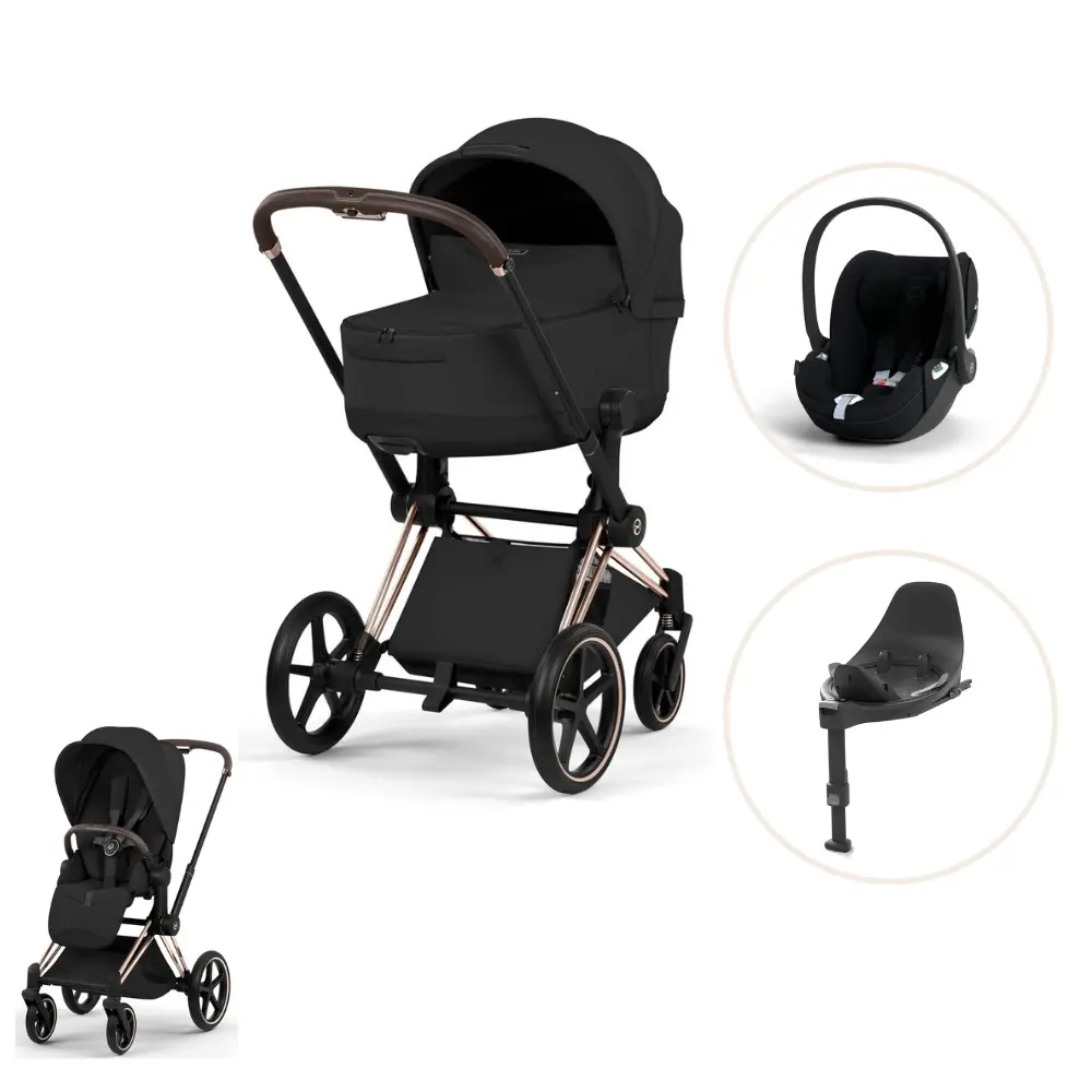 Cybex Priam Style Kombivogn Inkl  Cloud   Plus Og Base   Sepia Black Rosegold