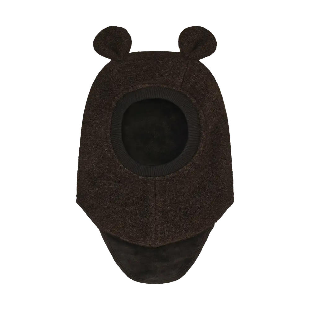 Elefanthue    ører Blød Uld Dark Brown Melange 50