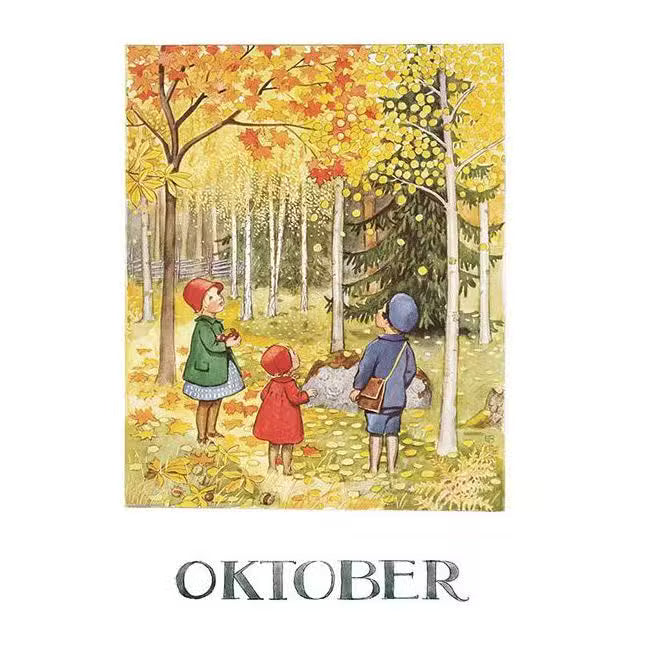 Elsa Beskow Billede Oktober A4