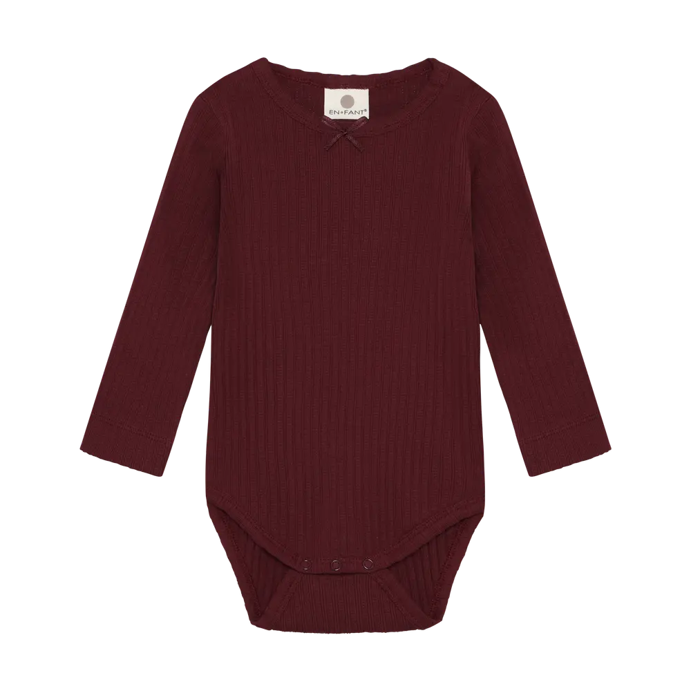 En Fant Langærmet Body Burgundy 62
