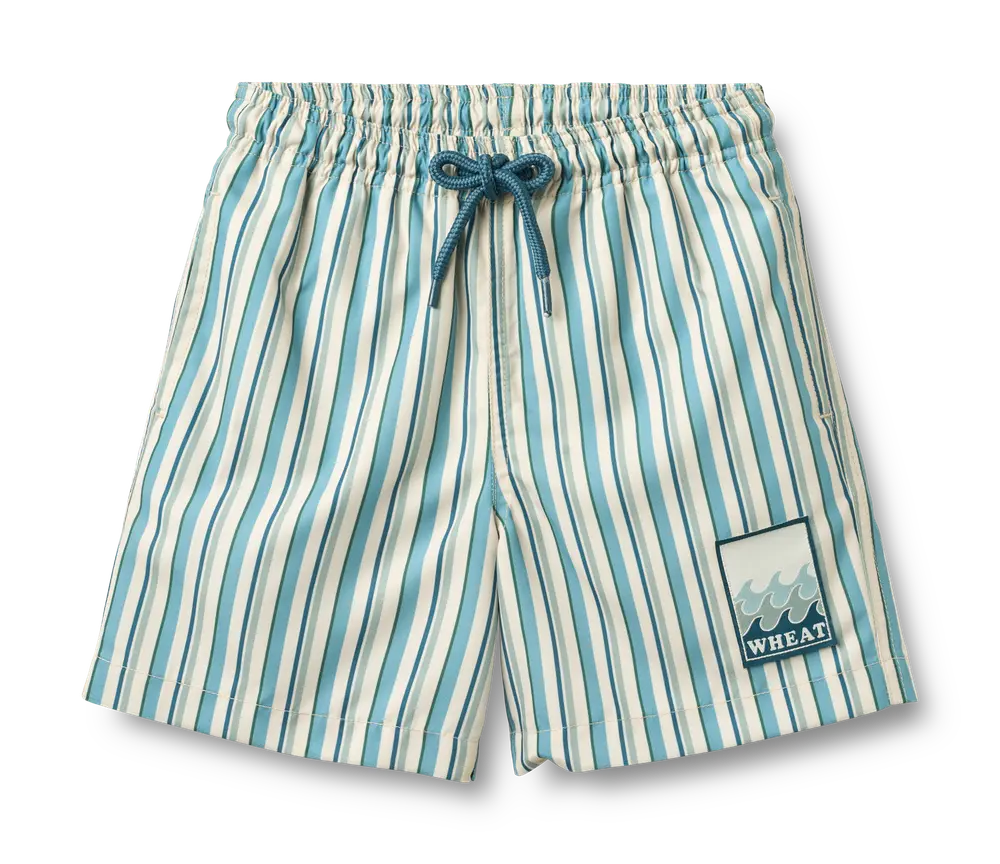 Hansi Badge Badeshorts Aqua Stripe 98