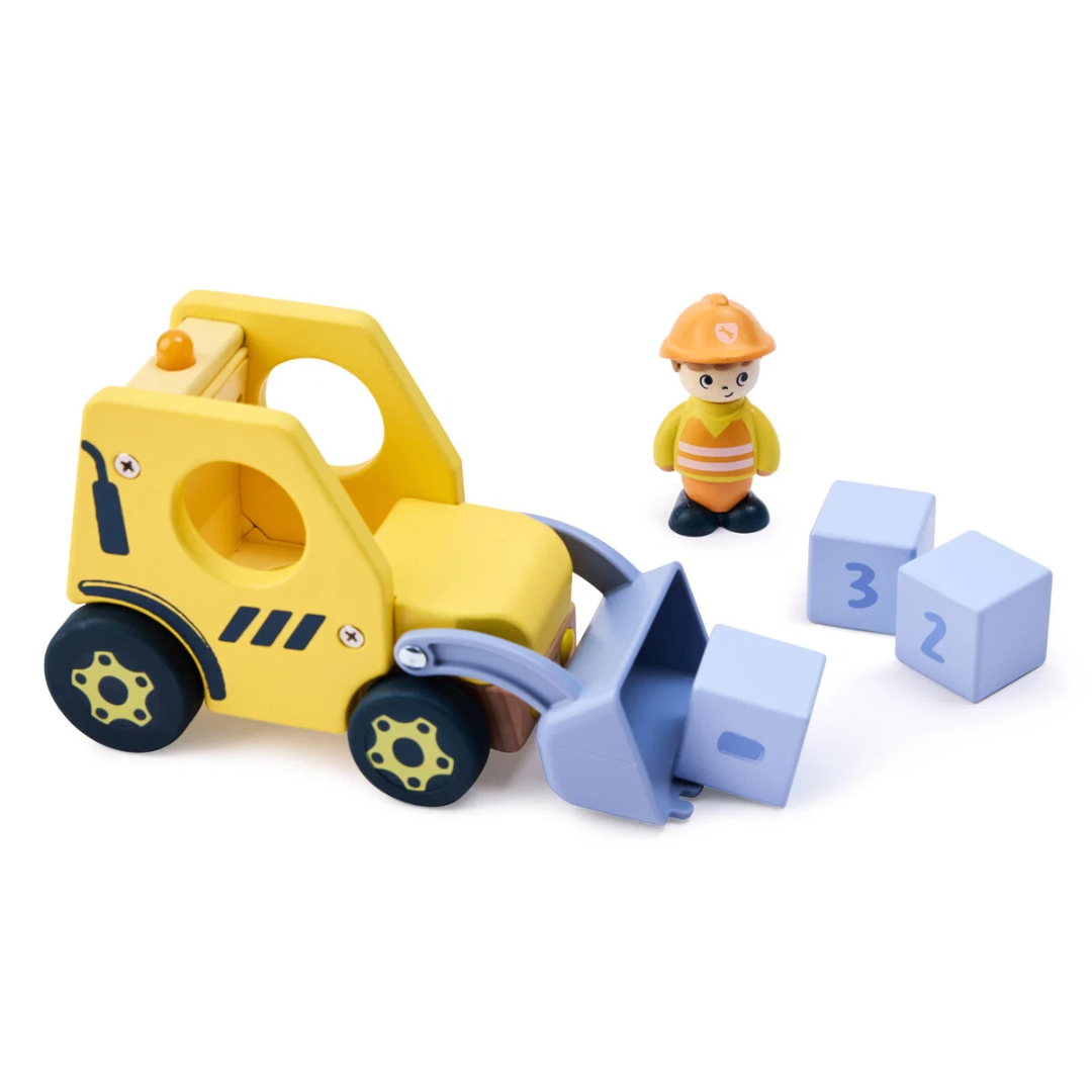 Hape Summende Bulldozer   Træ Med Lyd Og Bog