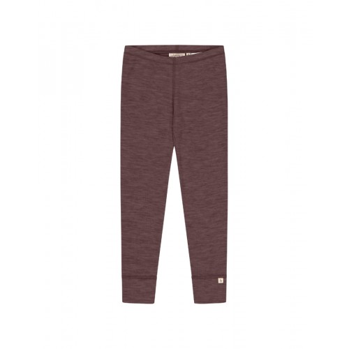 Leggings   100  Merino Uld  Oeko-texâ  98 104 Plum Melange