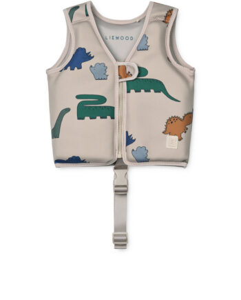 Liewood Dove Badevest Dinosaurs   Mist  -  år   11-15 Kg