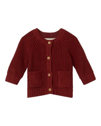 Lil Atelier Emlen Lis Knit Cardigan Spiced Apple 56 Cm