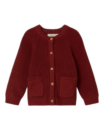 Lil Atelier Emlen Lis Knit Cardigan Spiced Apple 92 Cm