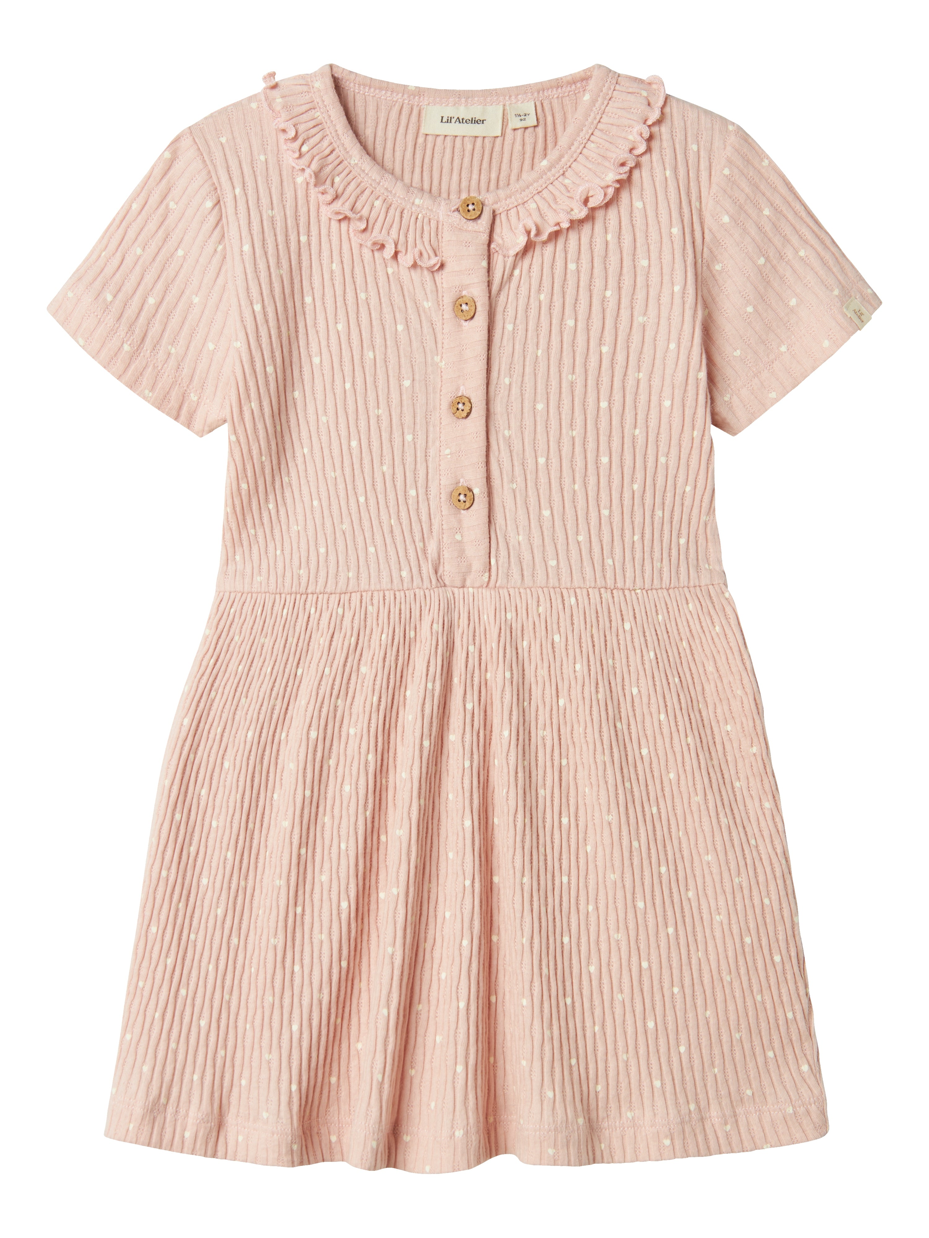 Lil Atelier Fiducia Dress Med Hjerter Peach Whip 92 Cm