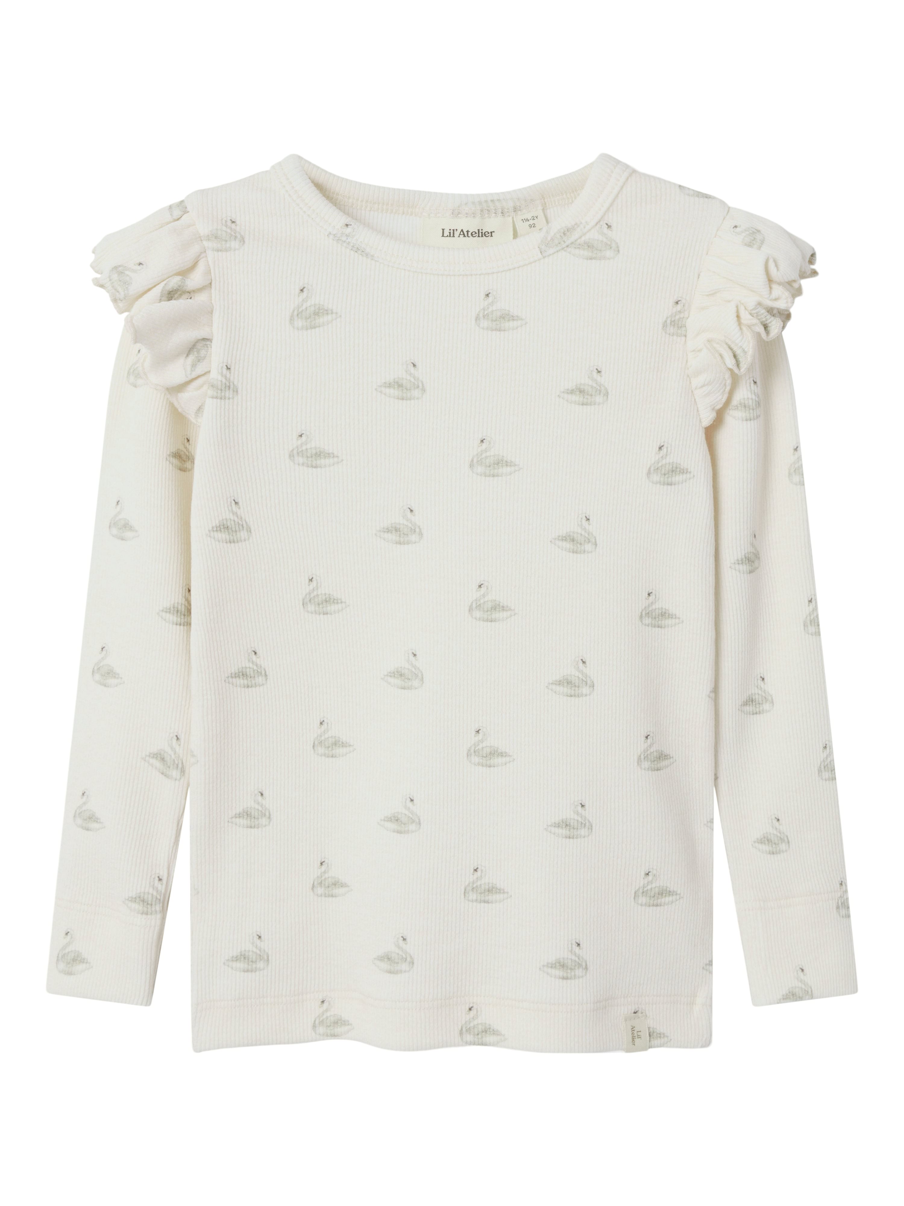 Lil Atelier Gavo Eko Slim Top Noos Pastel Parchment Swan 92 Cm