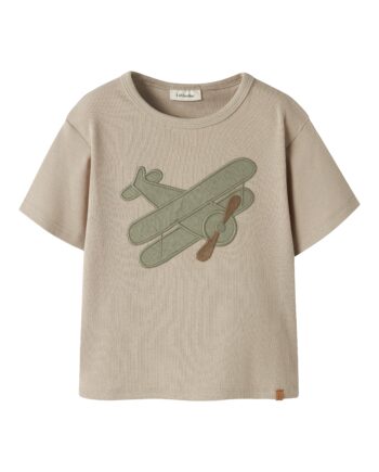Lil Atelier Halli His Ss Loose Top Oxford Tan 92 Cm