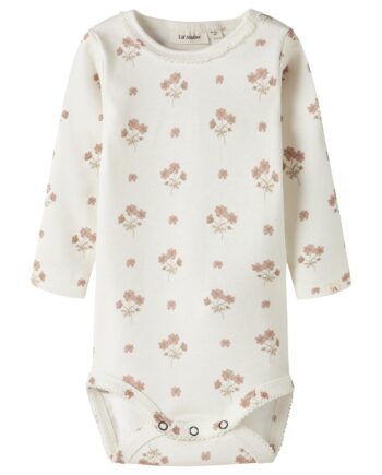 Lil Atelier Layo Sig Ls Slim Body Coconut Milk Flower Pink 56 Cm