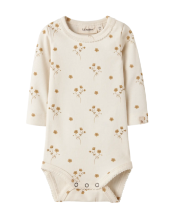 Lil Atelier Layo Sig Ls Slim Body Coconut Milk Flower Yellow 56 Cm
