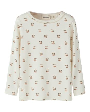 Lil Atelier Layo Sig Ls Slim Top Coconut Milk Cherry 92 Cm