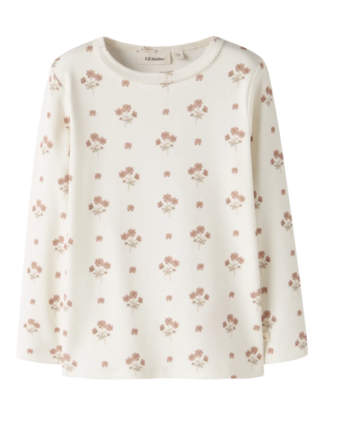 Lil Atelier Layo Sig Ls Slim Top Coconut Milk Pink 92 Cm