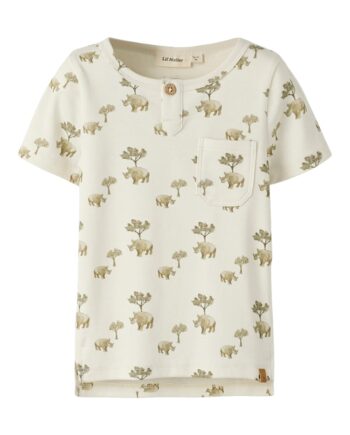 Lil Atelier Layo Ss Slim Top Coconut Milk Rhino 92 Cm