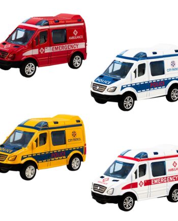 Magni Udrykningskøretøjer Med Pullback Ambulance Rød