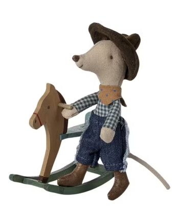 Maileg Cowboymus På Gyngehest