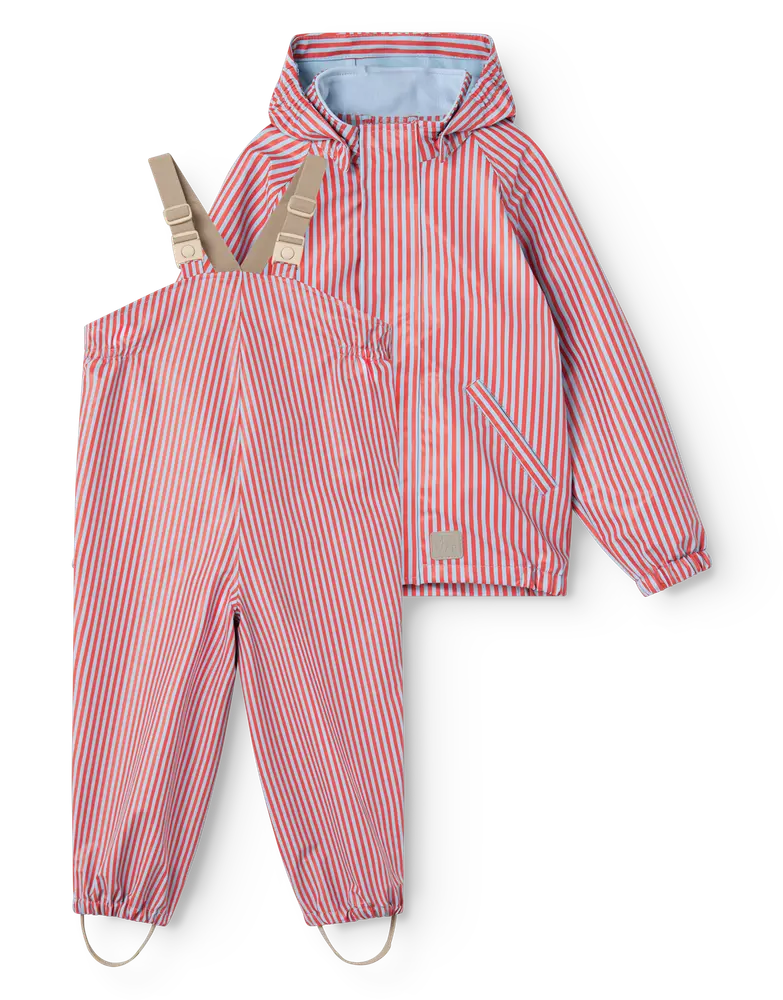 Marmar Copenhagen Oddy Regnsæt Blue Red Stripes 98
