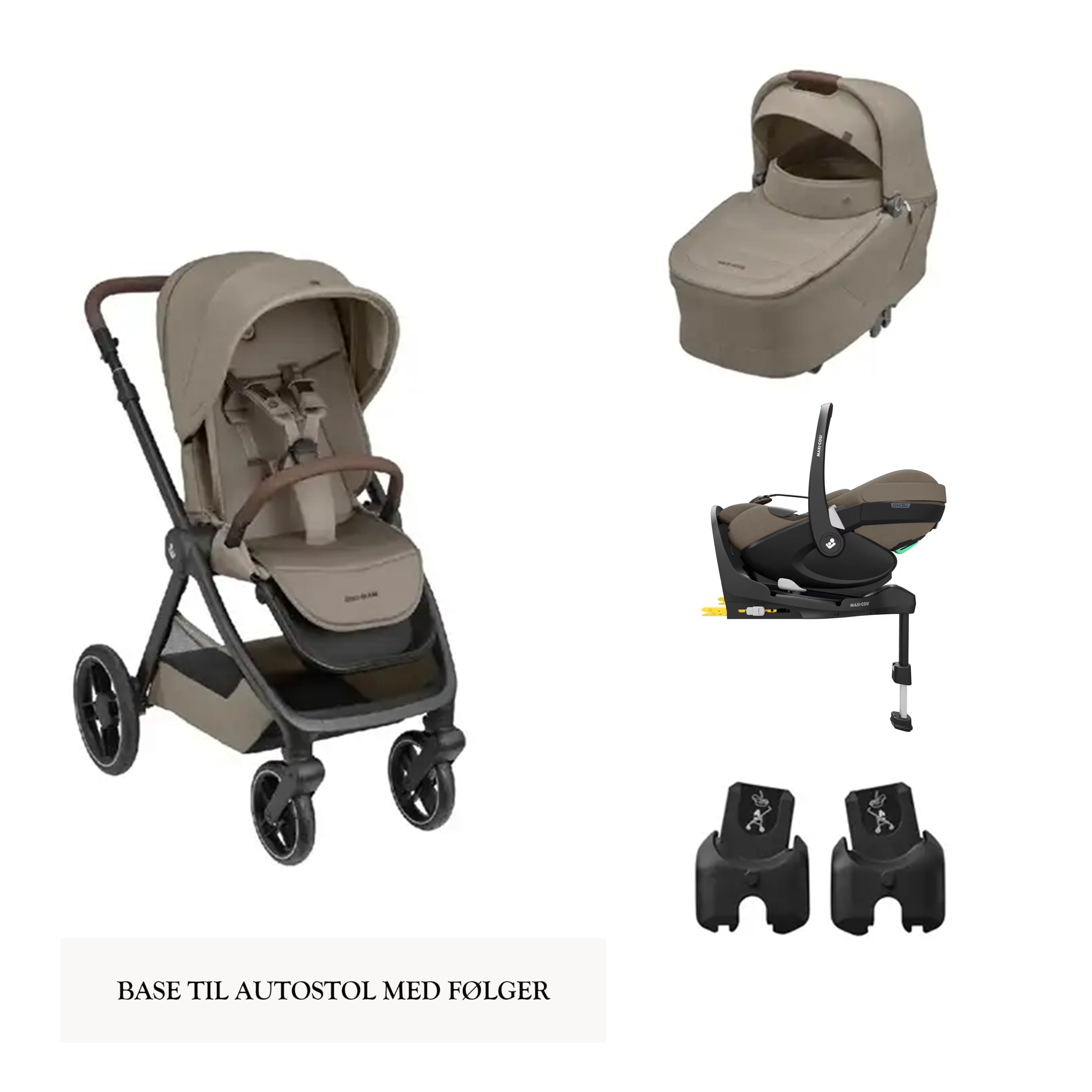 Maxi-cosi Travel Set Inkl  Adapter Og Isofix Base Twillic Graphite   Twillic Graphite   Black