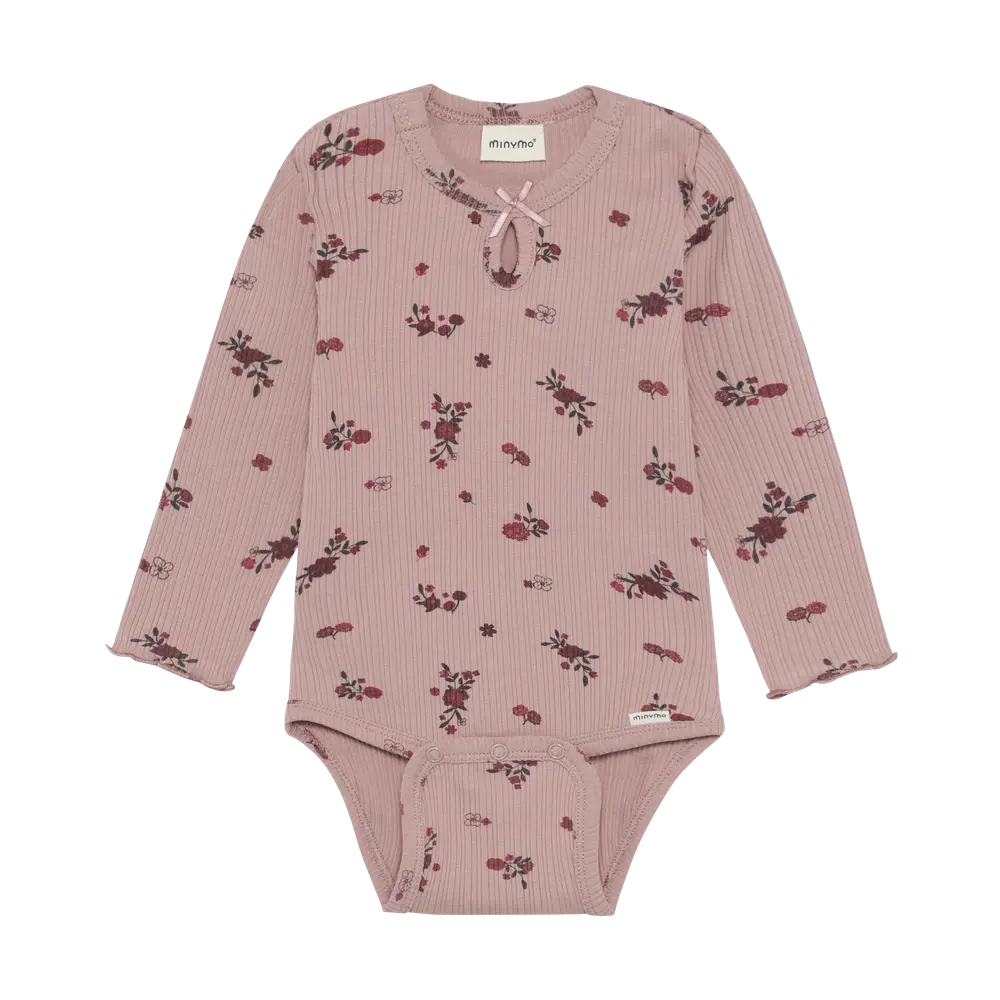 Minymo Langærmet Rib Body Fawn 50