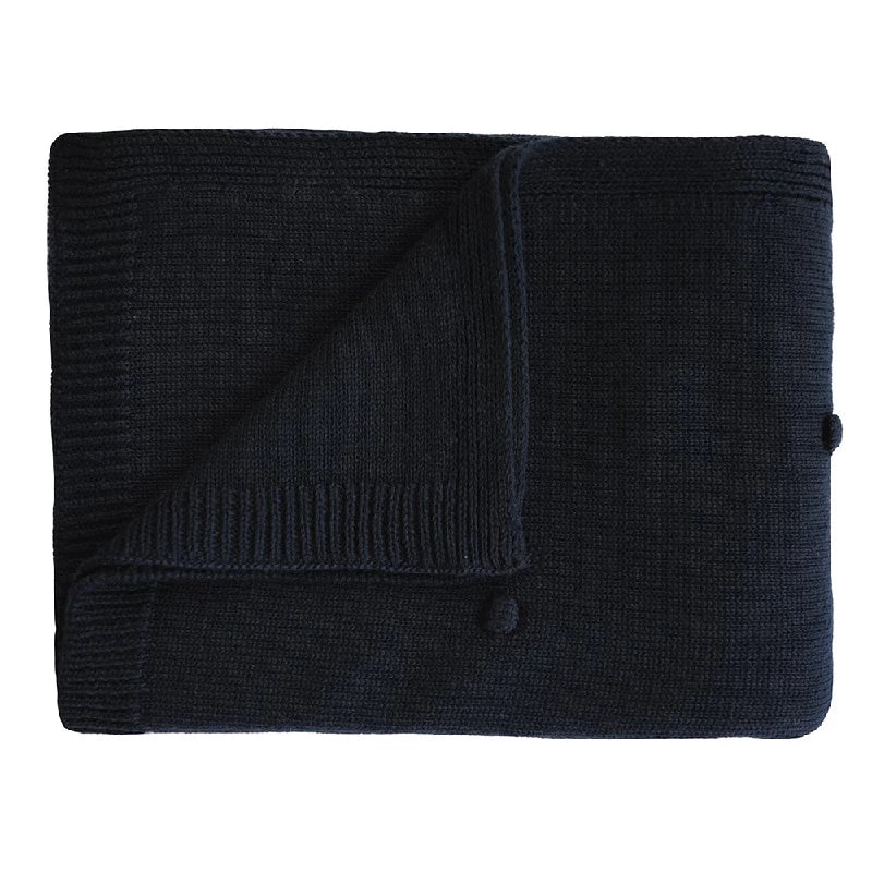 Mushie Babytæppe Dots Dark Navy
