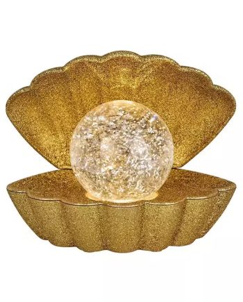 Musling Lampe Guld Med Glimmer