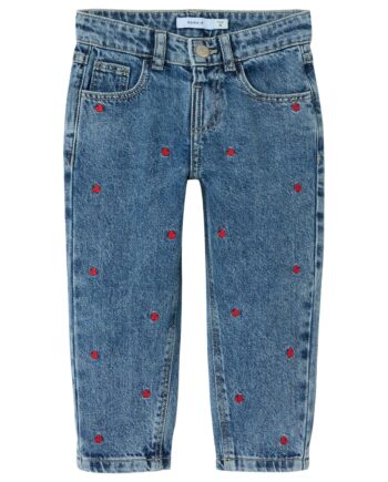 Name It Bella Mom Jeans Medium Blue Denim Heart 86 Cm