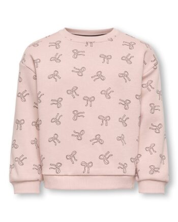 Only Mini Bowie Life Loose Sweatshirt Rose Smoke Bows Black Coffe 92 Cm