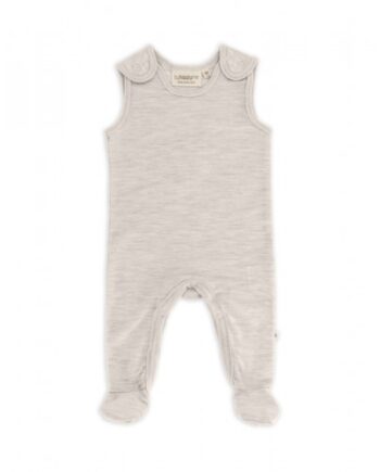 Retro Sparkedragt Med Fod Og Trykknapper På Indersiden Af Benene Til Baby    100  økologisk Merino Uld Nature Melange 62