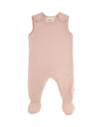 Retro Sparkedragt Med Fod Og Trykknapper På Indersiden Af Benene Til Baby    100  økologisk Merino Uld Rose Melange 62