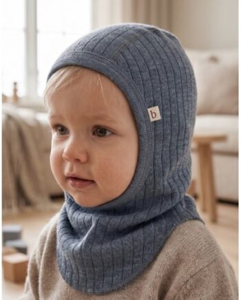 Rib Elefanthue   100  Merino Uld  Tynd Kvalitet  Oeko-texâ  50 56 Blue Melange