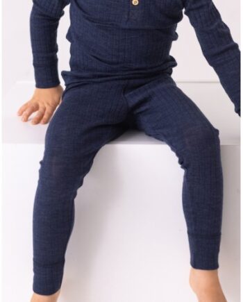 Rib Leggings   100  Merino Uld  Oeko-texâ  86 92 Navy Melange