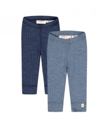 Rib Leggings   100  Merino Uld  Oeko-texâ   -pak 56 Blue Navy Melange
