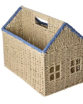 Rice Bogholder Rattan Blå