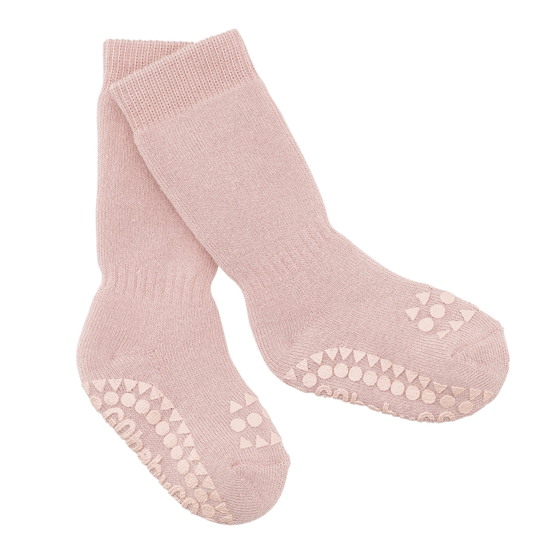 Skridsikre Strømper Tyk Bomuld Soft Pink  -12 Mdr