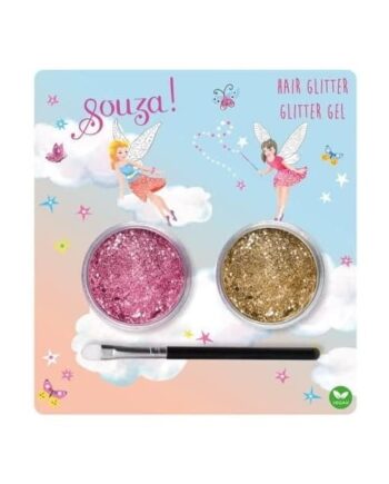 Souza Hår Glitter Pink Og Guld   Pak